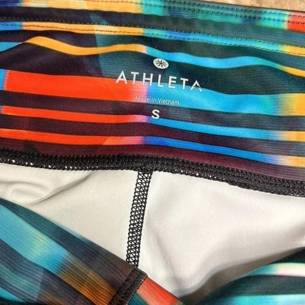 Athleta  leggings size small ,multicolor stripes with abstract geometric,gym,EC - Picture 7 of 16